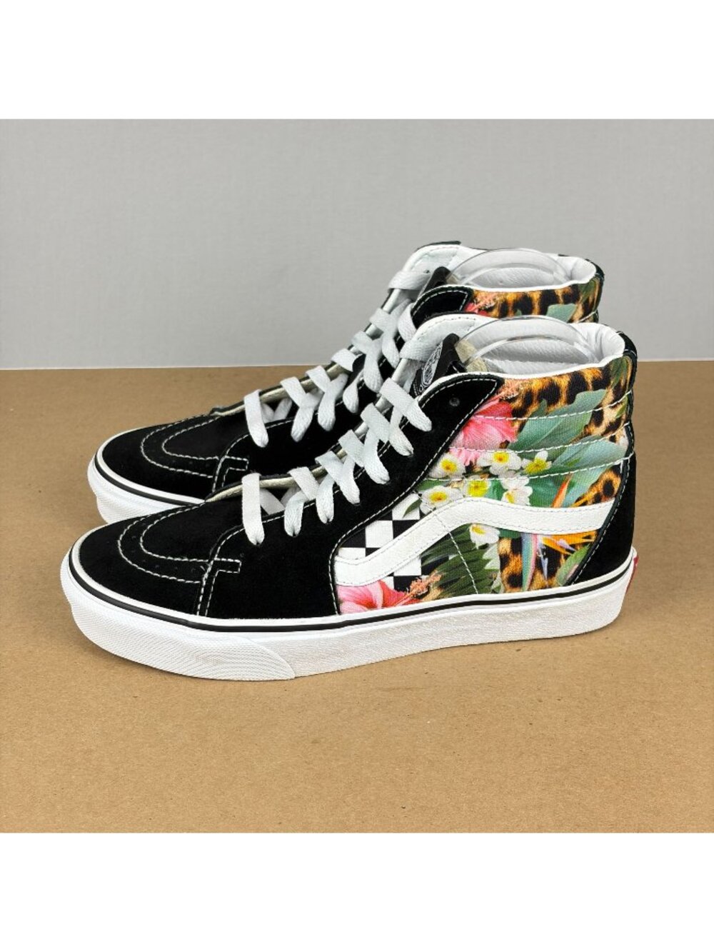Vans Sk8 Hi Tropical Floral High Top Sneakers Womens 7.5 Black Multicolor Leopar